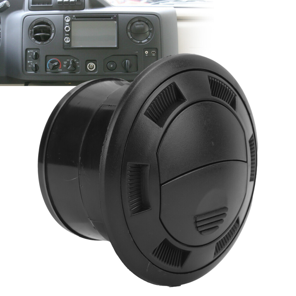 75Mm Black Round Airflow Outlet Deflector For Dashboard Universal For Bus Rv 4681390879573