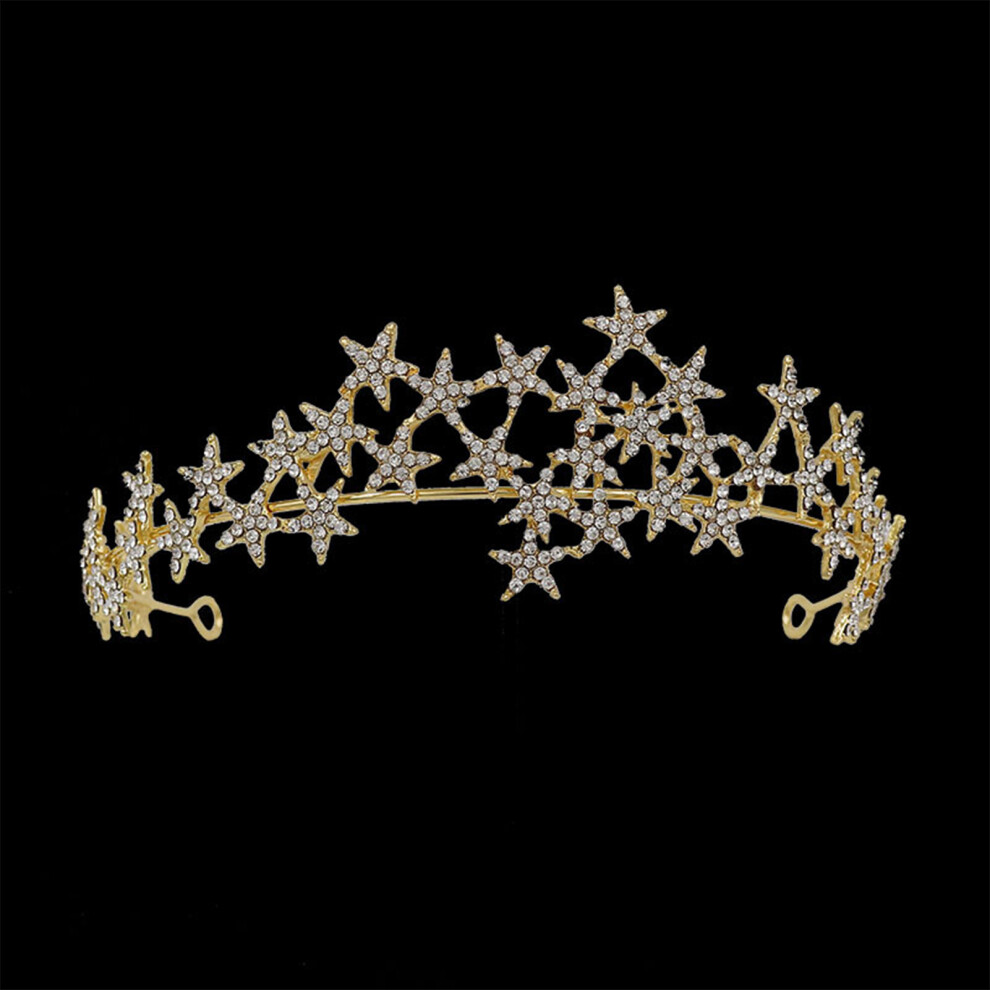 Creation-3C (Gold) Elegant Rhinestone Hair Hoop For Wedding & Party