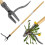 3 Set 46 Inch Weed Puller Tool with Long Handle, Bamboo Grip & 4 Claw Steel , 3-Section Design 3