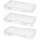 6Pack  Plastic Clear Storage Containers Box,Small Rectangle Empty Organizer Case with Hinged Lid for Collecting Bead 8