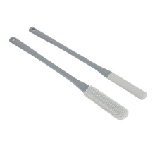 Foot Skin Care Brush 2 Pcs Toe Callus Removal Exfoliating Soft Long Handle Gray