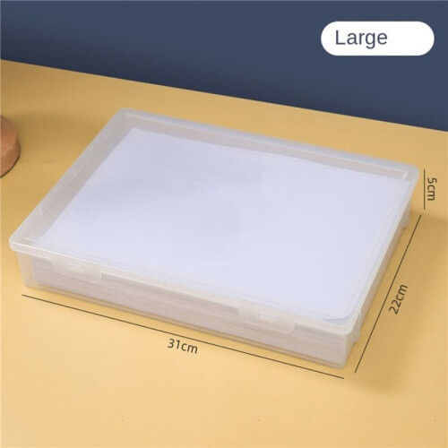 3X Plastic File Organizer Transparent Square Storage Box A4 Storage Box File Storage Box L 2