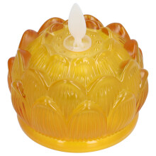 Acessórios para velas ecológicos com tema budista, velas de LED sem chama, esmalte colorido imitando lótus real, tamanho pequeno, leves e