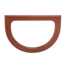 20PCS D-Shaped Wooden Purse Handles, Wood Replacement Handles for DIY Bag Purse Handbags Clutch Making (Brown)