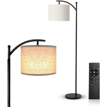 Arc Floor Lamp LED, Linen Shade, 3 Light Modes