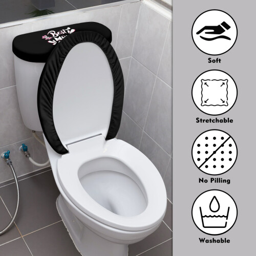 2 Pcs Set Soft Toilet Protector Cover with Stretch for Elastic Edge 2