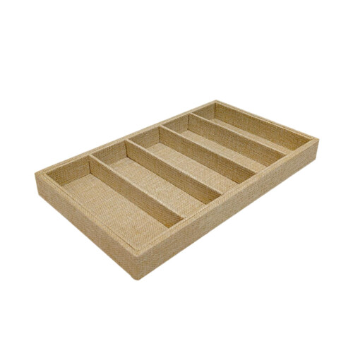 Glasses Display Tray Khaki Linen MDF 5-Grid 2