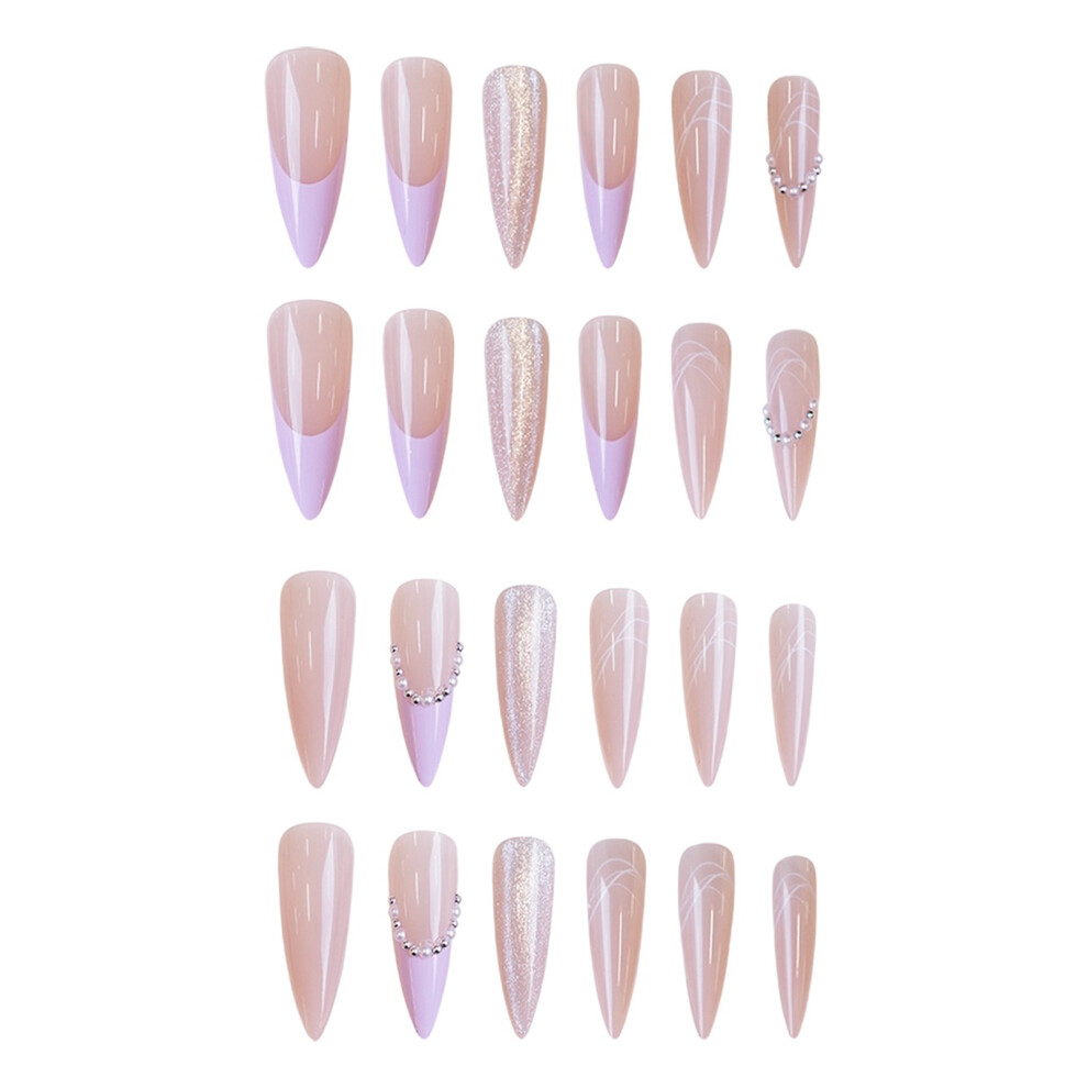 Reach-Tools Purple Cat Eye Press On Nails 24Pcs