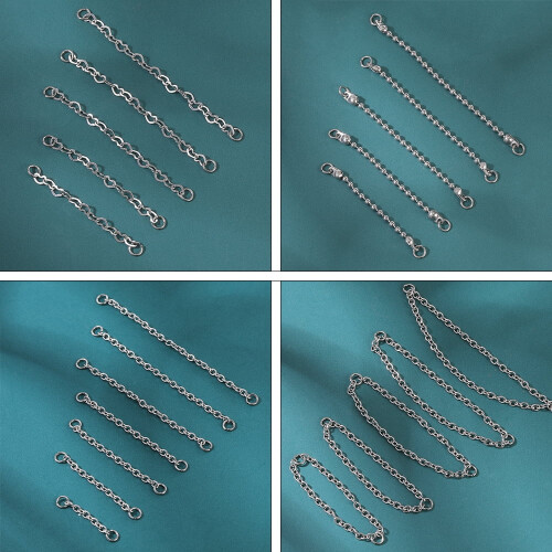 15 τεμάχια/σετ piercing αλυσίδας μύτης, στρογγυλά κρυστάλλινα δαχτυλίδια μύτης σε 2
