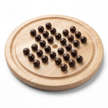 The Magic Toy Shop Peg Solitaire with Wooden Marbles Board Game Classic Traditional Strategy Game