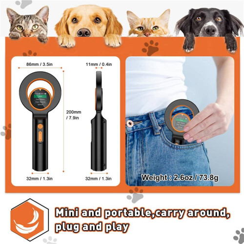 2X Pet Micro-Chip Reader,3-in-1(2.4GHz Wireless++USB) Animal Universal Microchip-Tag Reader Scanner ,Q40 2