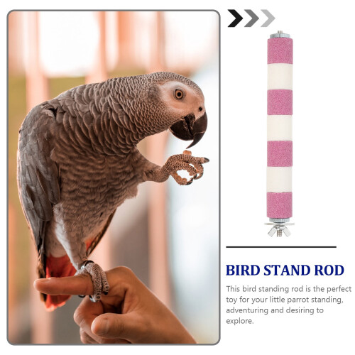 Parrot Grinding Stick Pink White 1 Piece 10 Inch 2