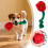 Rose-Shaped Squeaky Crinkle Dog Toy 1 Pack 2