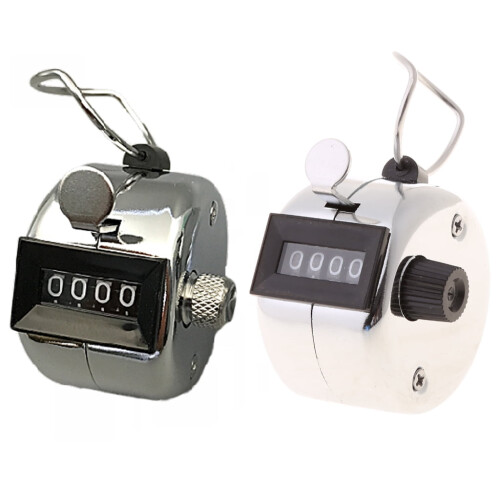 Hand Tally Counter Mechanical Metal 4-Digit 1