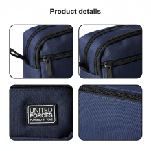 (Blue) 3-Layer Canvas Pencil Case, Durable & Stylish