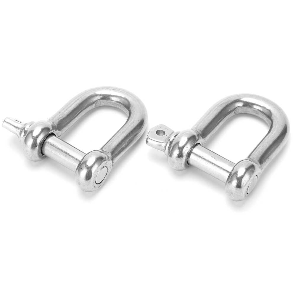 2Pcs M16 Stainless Steel Heavy Duty D-Shape Shackle 800Kg 7661390884569