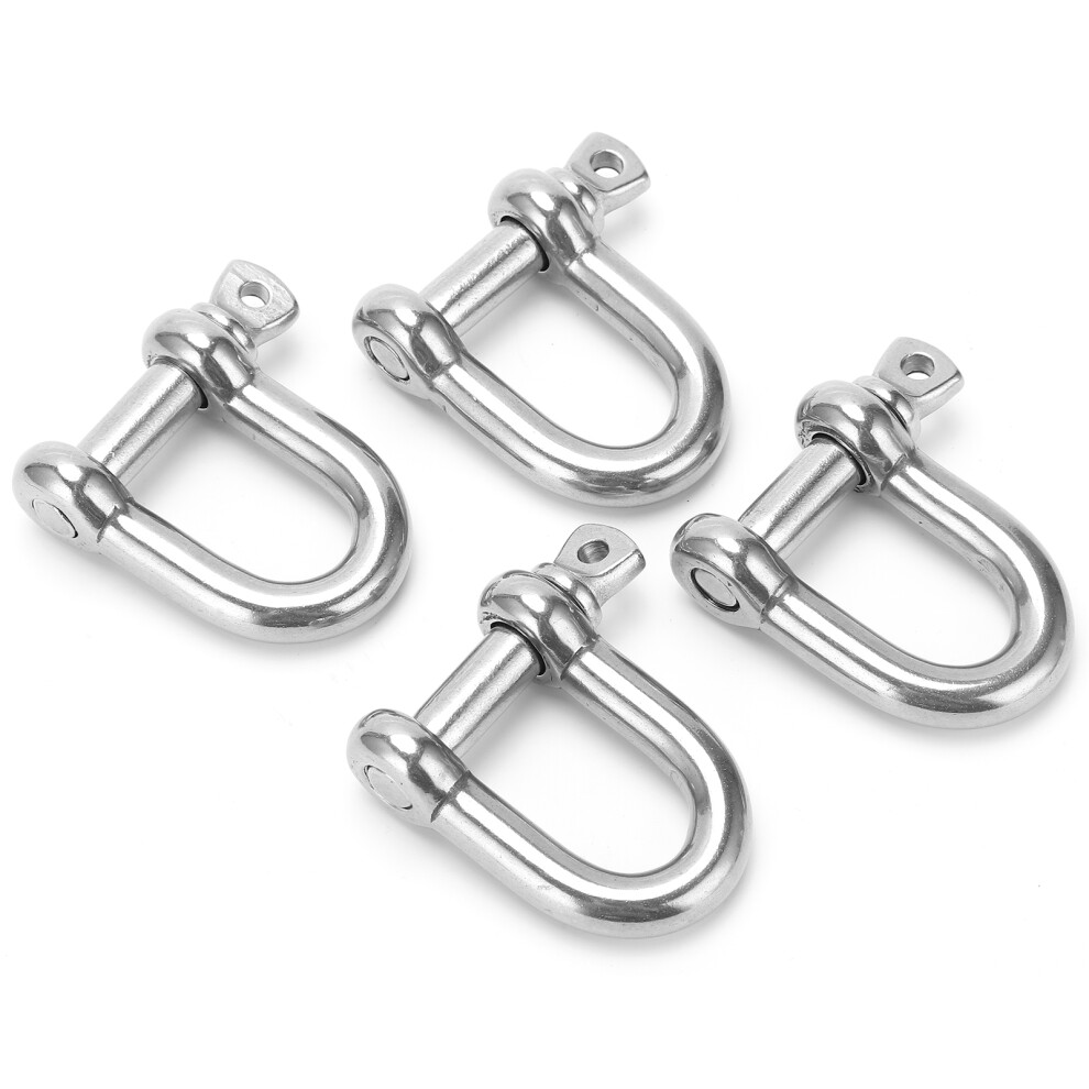 M10 Stainless Steel D Shackle 320Kg Rigging Hook, 4Pcs 7631390884579