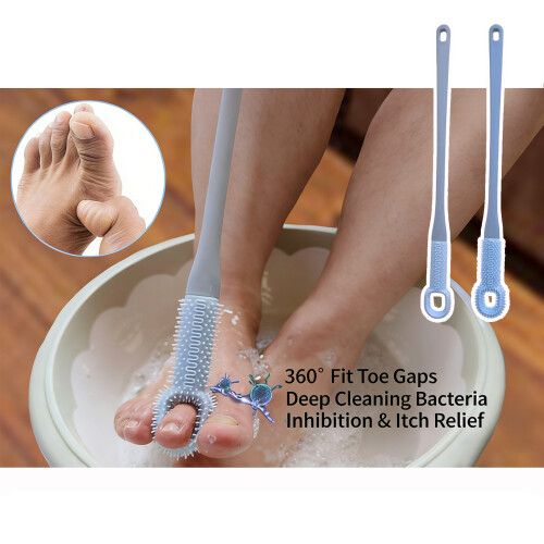 Bath Foot Scrubber Design For Easy Grip And Deeply-Blue 2