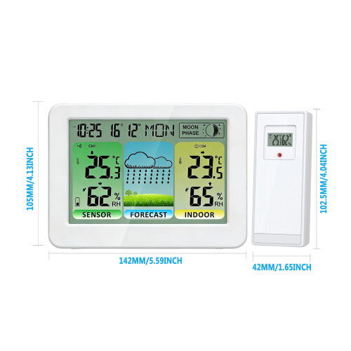 Modern Digital Thermograph Hygrometer Calendar Alarm Clock Moon 2