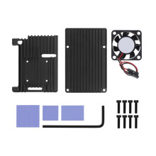 Aluminium Case voor Raspberry Pi 4B Heatsink met Koelventilator + Thermische Pad voor RPI 4B Development Board Beschermende Shell