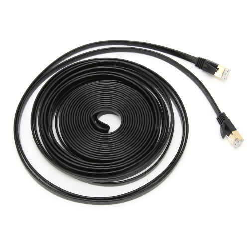 10Gbps CAT7 Double Shielded Network Cable 0.5m RJ45 Puce