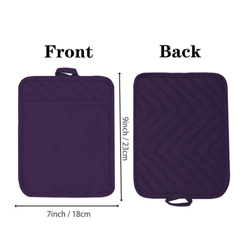 Heat-Resistant Pot Holders with Pockets 2-Pack 2