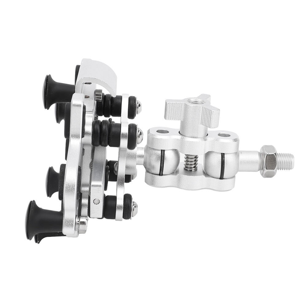 Shock-Absorbing Aluminum Alloy Motorcycle Phone Mount, Adjustable Silver 7691390886782