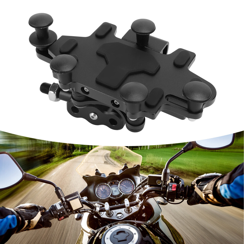 Shock Absorbing Aluminum Alloy Motorcycle Phone Mount, Adjustable, Black 3231390886791