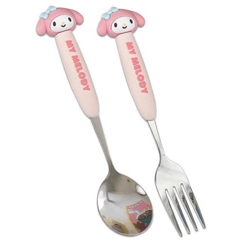 Cute Melody-Printed Bento Box with Spoon and 4-Point Lock 2