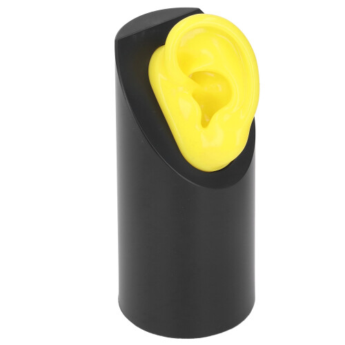 Silicone Ear Model Left Medium Yellow with Stand for Sound Aid Display