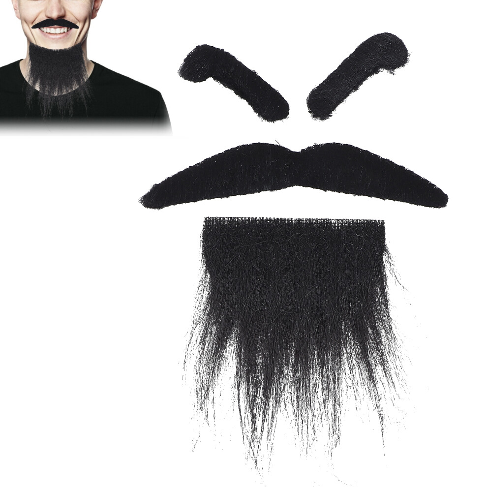 Purple Plush Halloween Beard & Mustache Costume Party Decor 30cm