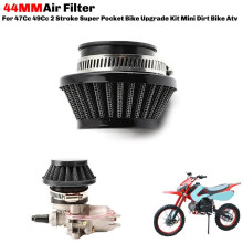 Filtro de Ar para Motocicleta de 44 mm para Moto de Bolso de 47/49 Cc, Limpador de Carburador, Preto