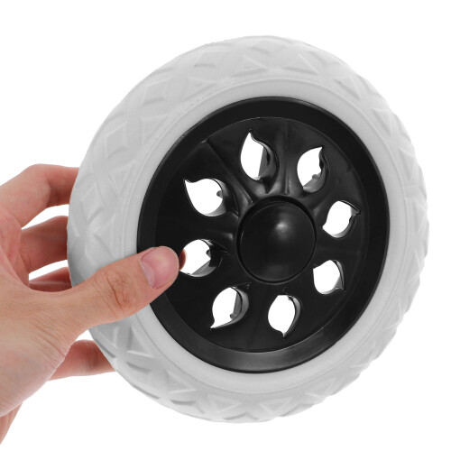 Conjunto de 2 rodas para carrinho de compras e utilitários, feitas de plástico resistente. 2