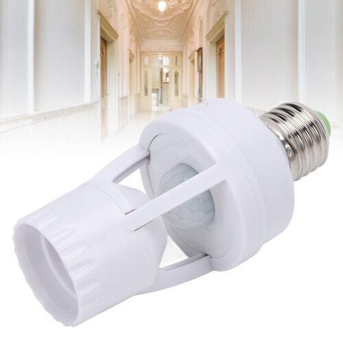 Infrared Motion Sensor Light Socket E27 60W LED Holder Home Use
