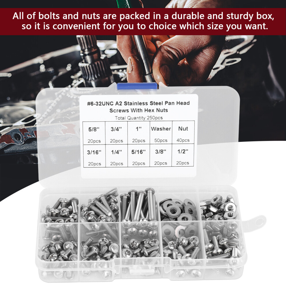 304 Stainless Steel Pan Head Screws Assortment Kit