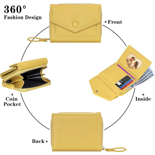 Women's Bifold Wallet with RFID Blocking and Zip Coin Pocket 2