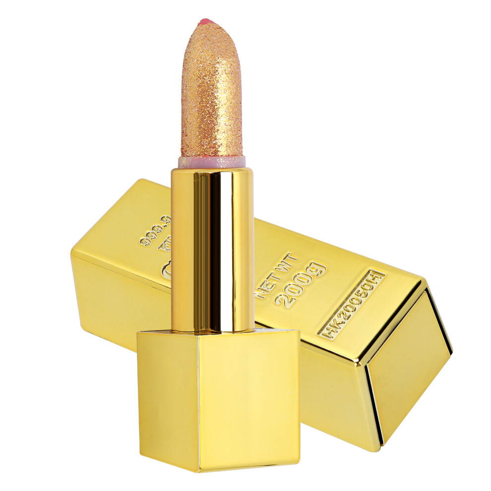 Gold Sparkle Bar Waterproof Lipstick 3.5G Long Lasting Moisturizer