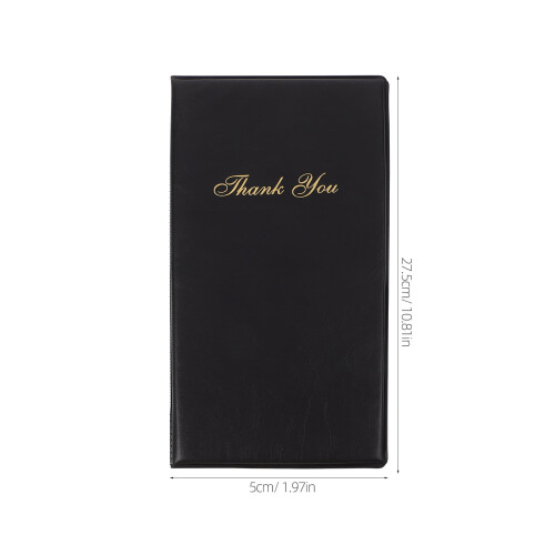 Black PU Checkbook for Holding Cards and Guest Checks Supply Practical Server 1