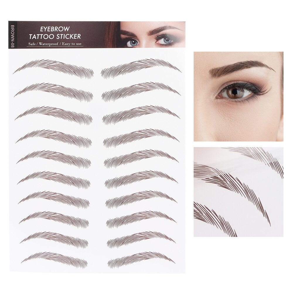 Brown Waterproof Eyebrow Tattoo Sticker -08, Natural, 148X210mm