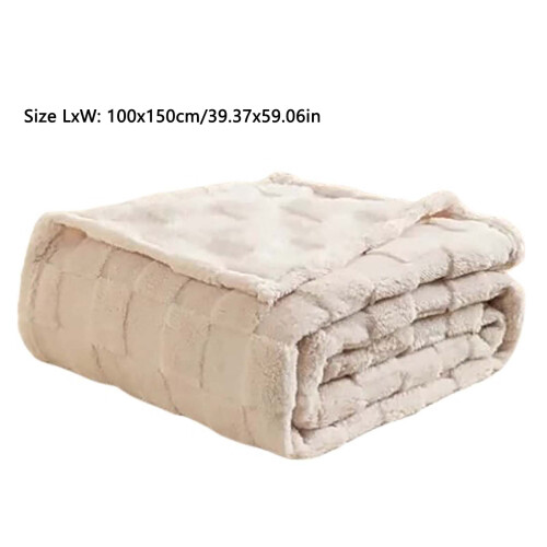 Throw Blanket for Couch Beige 100x150cm 1
