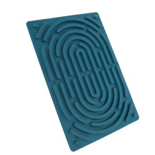 Sensory Activity Board for Children Double-Side Silicone Calm Down Toy - 18.5x12.5cm Blue