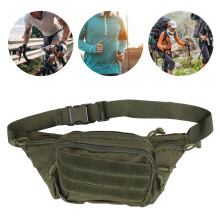 Adjustable Breathable Nylon Sports Waist Bag for Running Hiking Cycling OD Green