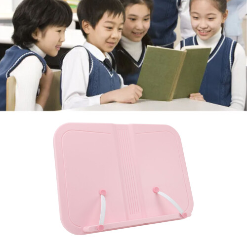 Adjustable ABS Book Stand for Reading and Tablet - Pink, Basic Version