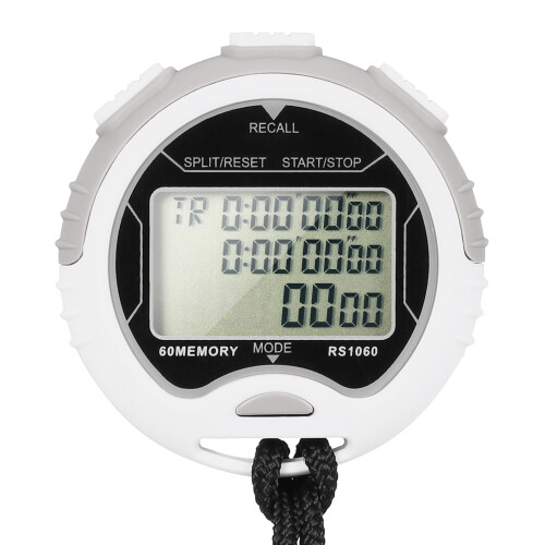 Waterproof Digital Stopwatch Timer LCD 60 Track Memory, 6.7cm 2