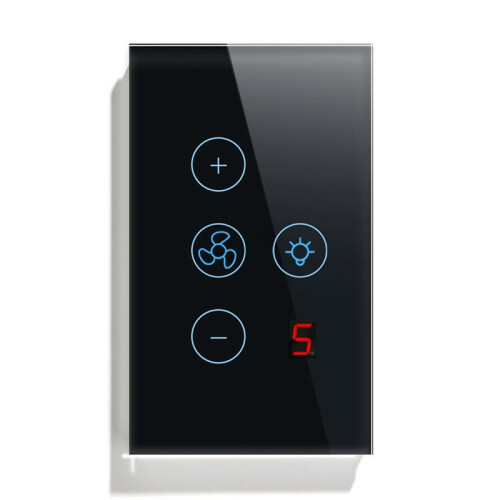 2X Tuya Zigbee  Fan Light  US Network Connection APP Control Alexa/ Assistant Voice Control Black 1