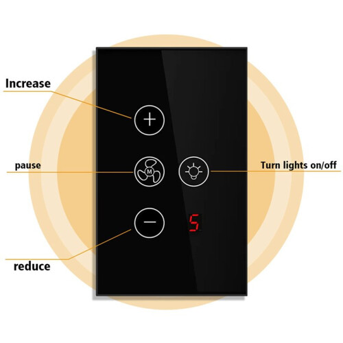 2X Tuya Zigbee  Fan Light  US Network Connection APP Control Alexa/ Assistant Voice Control Black 2
