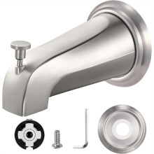 Tub Spout with Diverter, Fit Bathtub Faucet Replacement for 1/2" Copper Pipe, Includes Metal Cover Ring (Brushed Nickel)