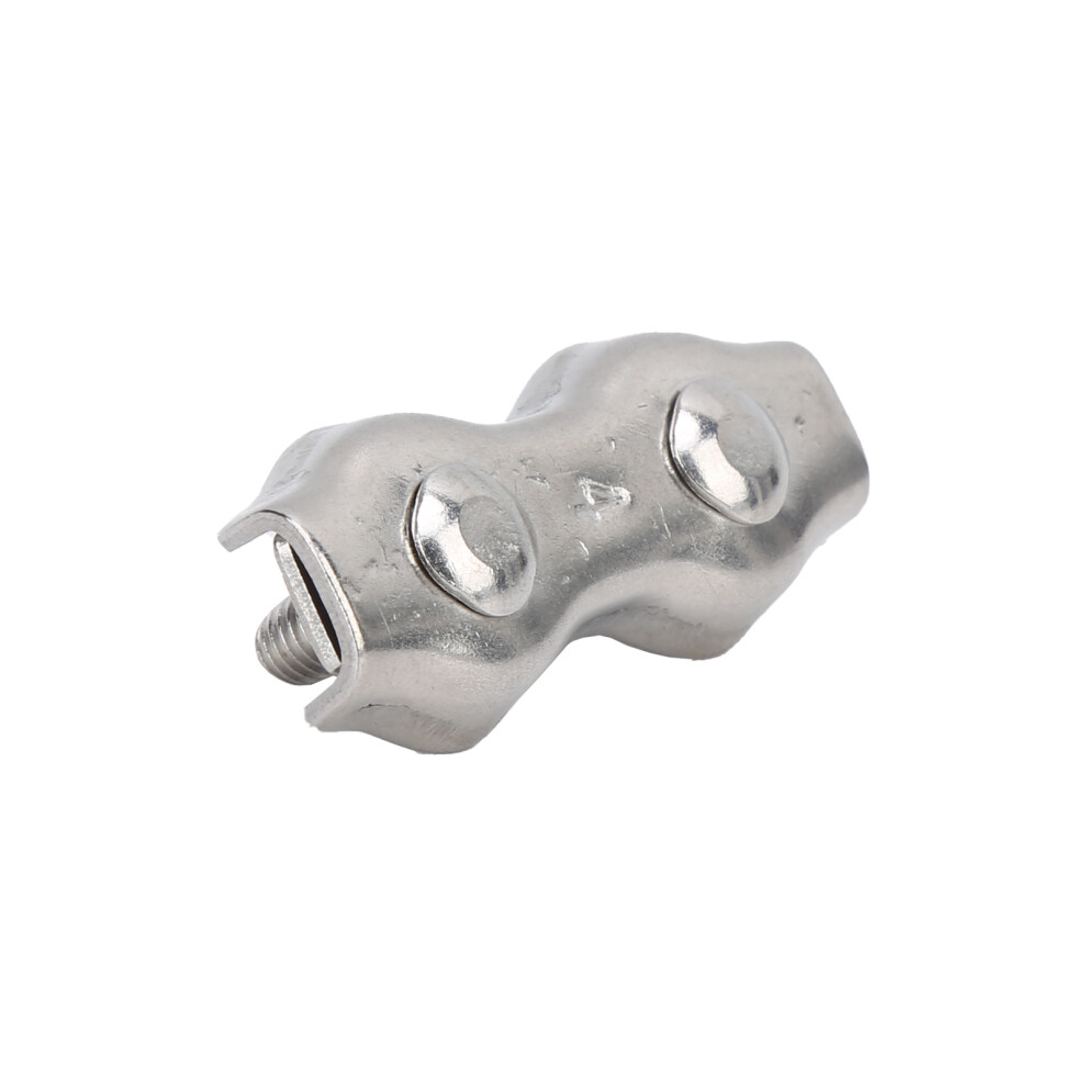 6Pcs Stainless Steel Duplex Wire Rope Clamps M4 For Marine & Construction 9351377969645