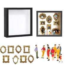 Espositore DIY per Ricordi con Silhouette da Museo, con Cornici per  Statuine e Luce, per Regalo di Anniversario e Matrimonio, Nero