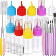 Kit para Decoração de Biscoitos, Bisnaga para Glacê, Bisnagas com Bico Aplicador (30 e 60 Ml), Pincel para Decoração de Bolos, Ferramentas para